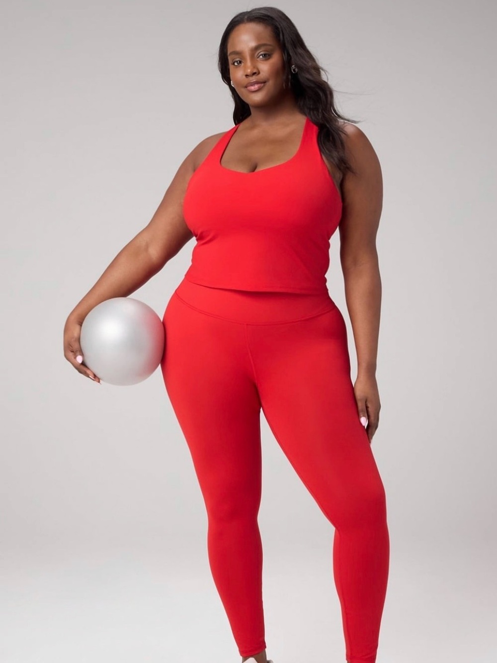 Fabletics Red Active Tank and Legging Set